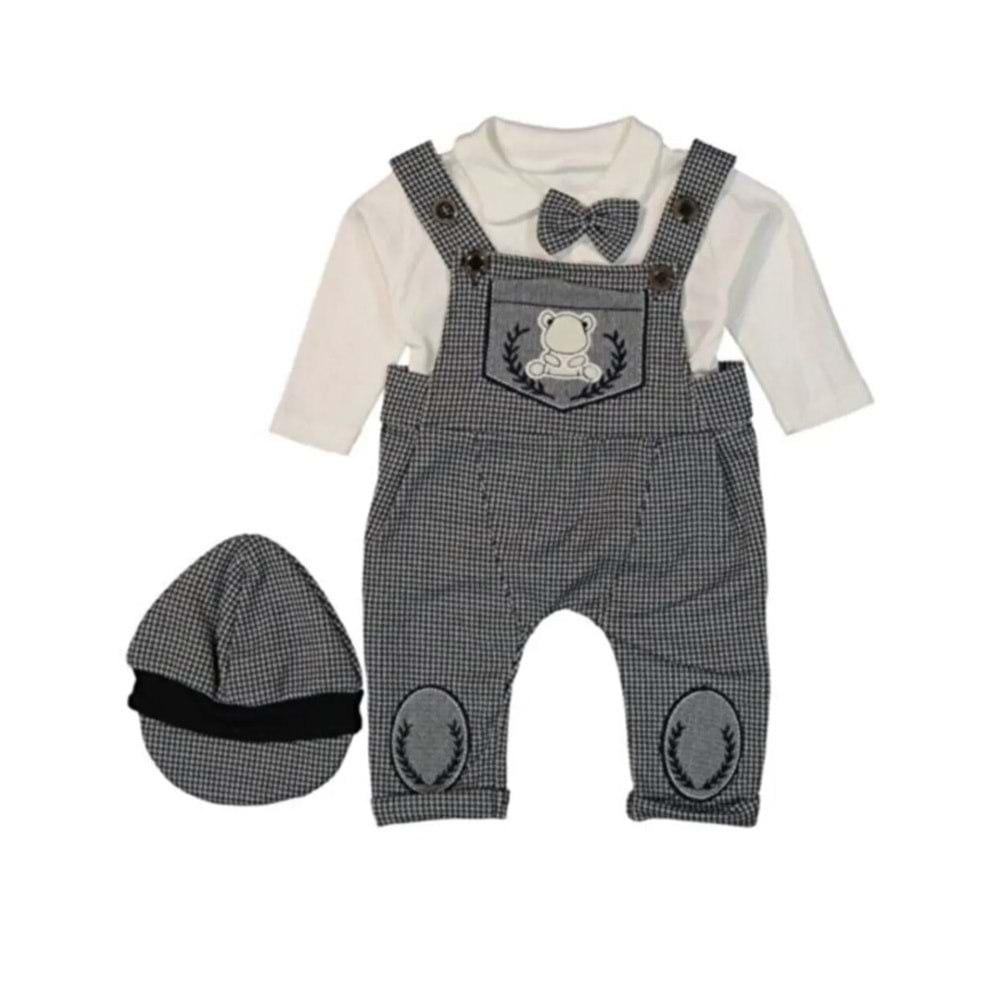 Murat Baby Yakalı Şapkalı Slopet Tulum 2674-1900 - FÜME - 9-12 AY