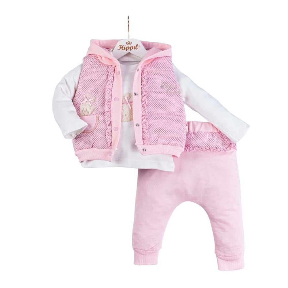 Hippıl Baby 0194-3420 Şişme Yelekli Üçlü Takım 2-4 Yaş - PEMBE