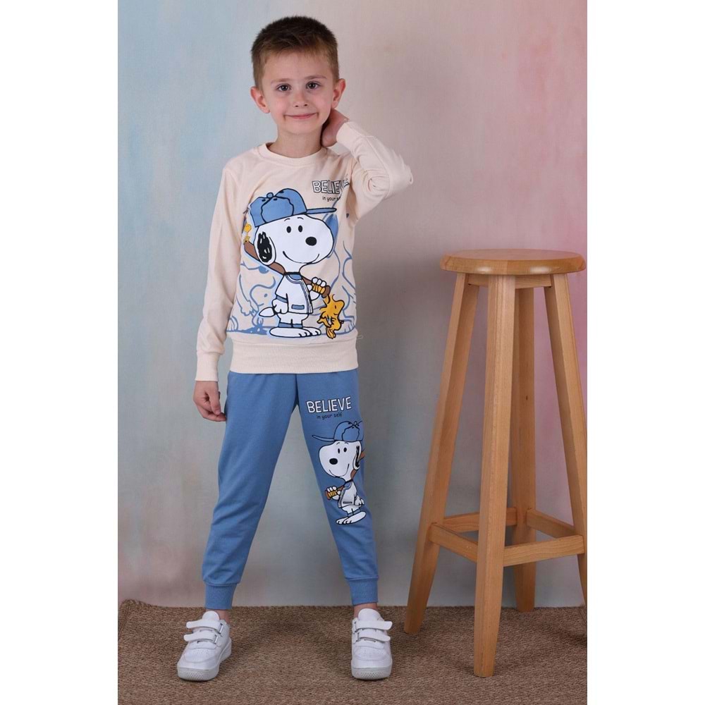 7255-2100 Snopy 2li Eşofman Takım - MAVİ