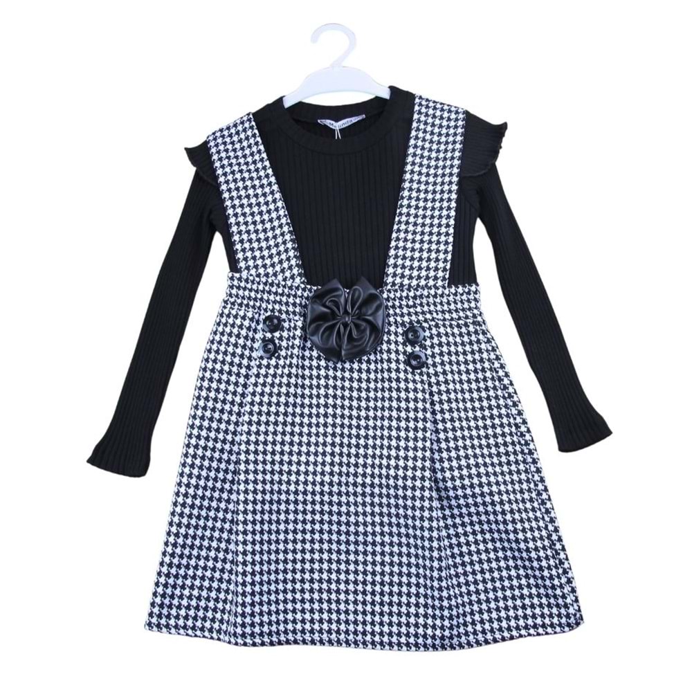 3300-Kazayak Desenli 7-10 Yaş Elbise