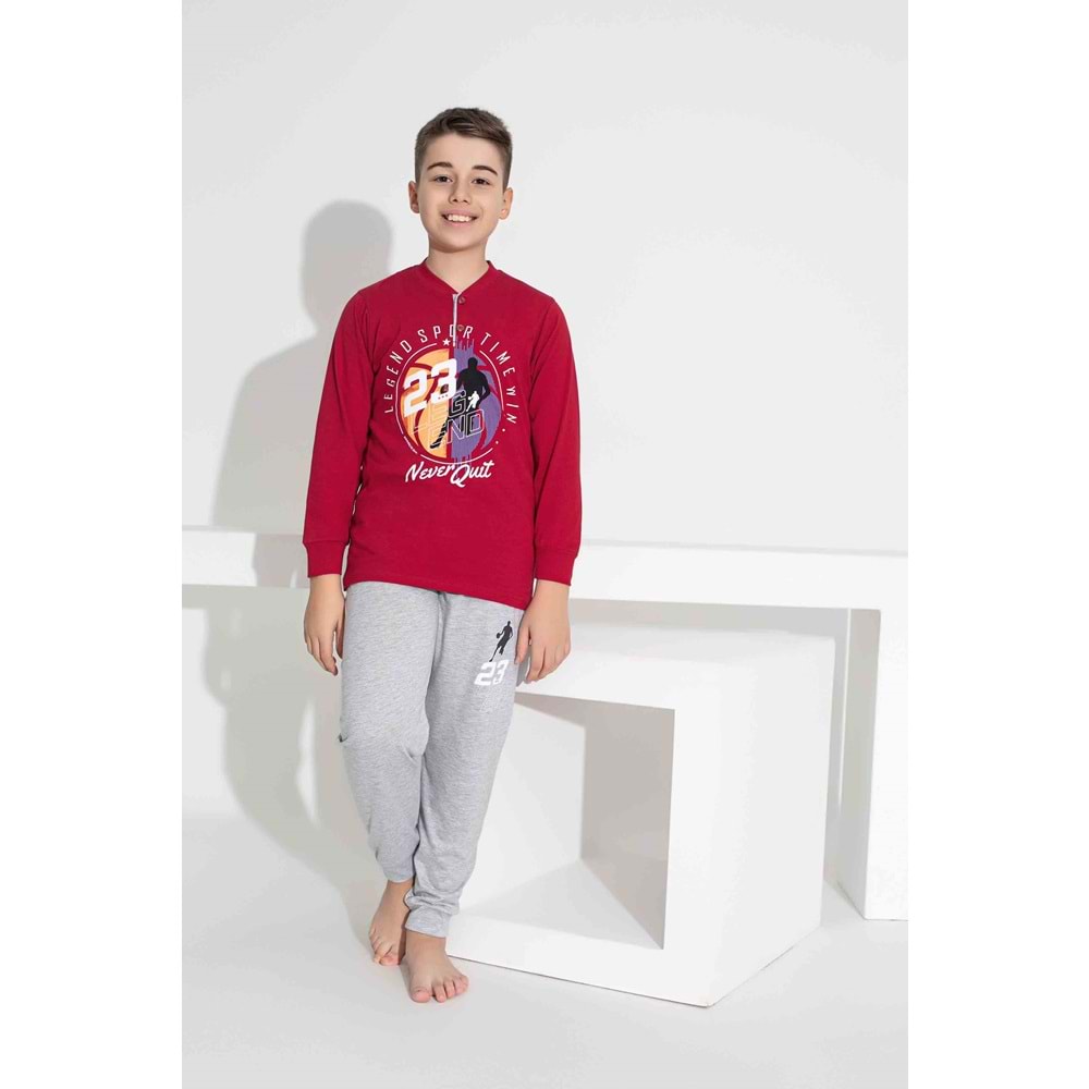 Tarık 6-11 Yaş Erkek Çocuk 23 Legend Pijama 3917200 - KIRMIZI