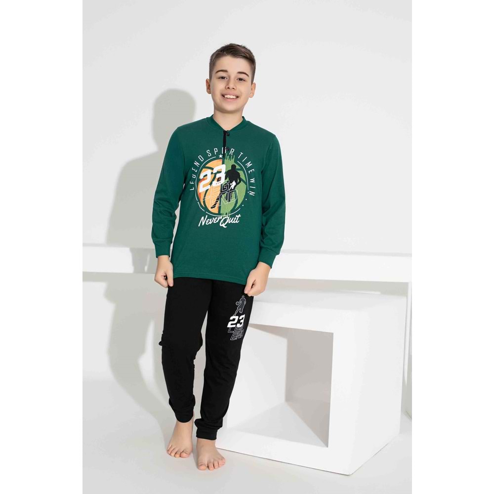 Tarık 6-11 Yaş Erkek Çocuk 23 Legend Pijama 3917200 - YEŞİL