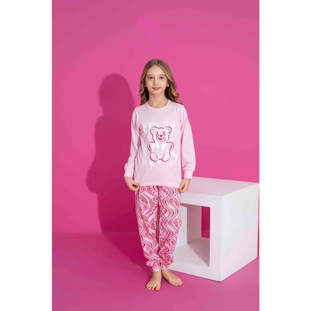 Tarık 10-15 Yaş Kız Çocuk Pijama Fashion Dream 2965250 - PEMBE