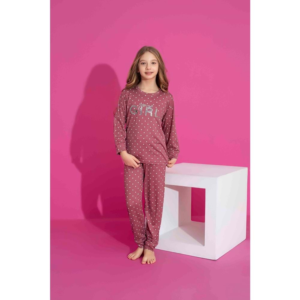 Tarık 10-15 Yaş Kız Çocuk Pijama Girl 2934250 - GÜL KURUSU