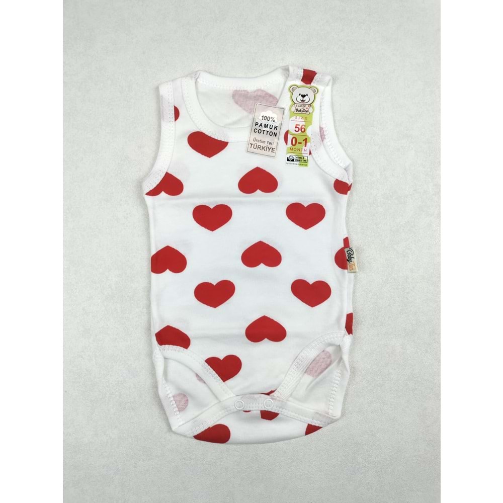 Babytoo 1-3 Yaş Bebek Çıtçıtlı Badi Büyük Kalpli