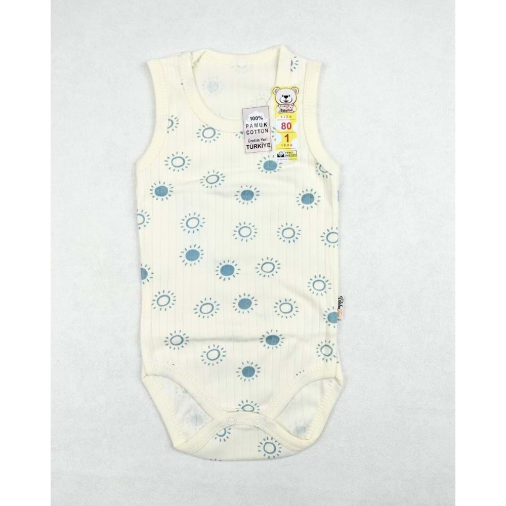 Babytoo 1-3 Yaş Bebek Çıtçıtlı Badi Güneş 7297046 - MAVİ