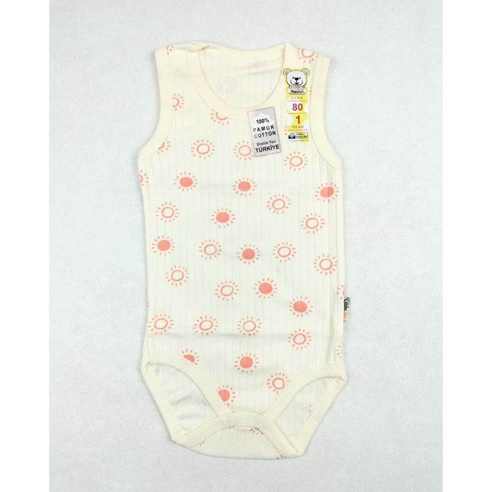 Babytoo 1-3 Yaş Bebek Çıtçıtlı Badi Güneş 7297046 - NAR ÇİÇEĞİ