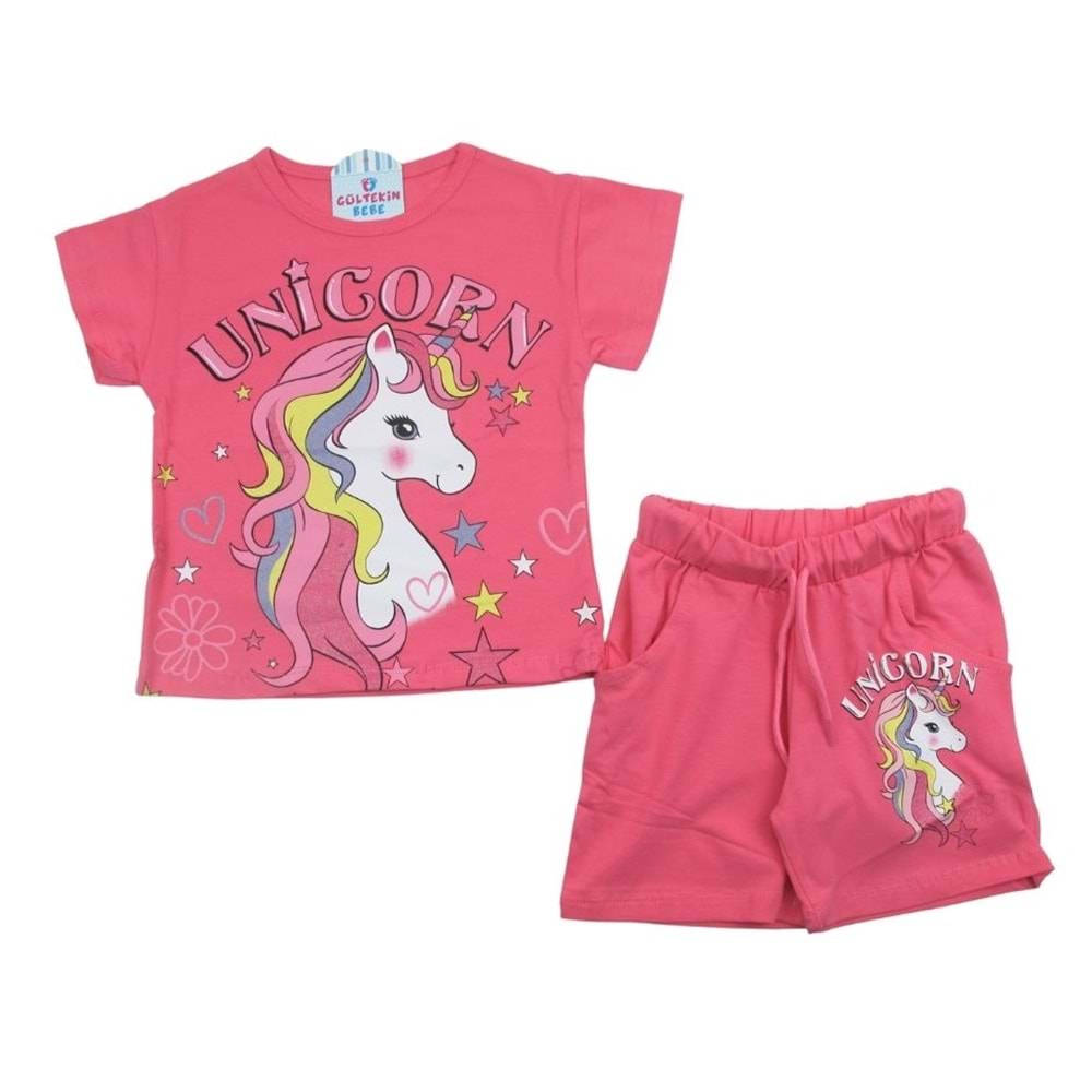 Unicorn 2-10 Yaş Kız İkili Takım-7556175 - KOYU PEMBE