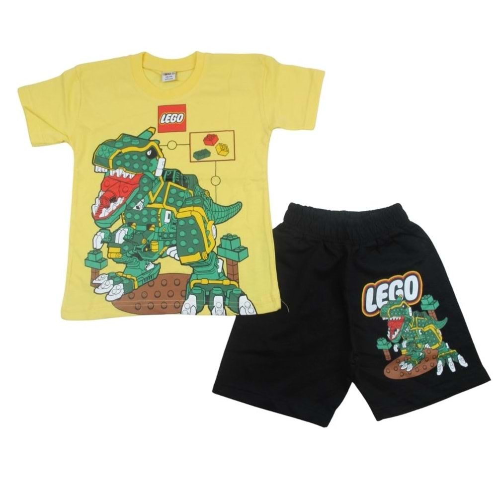 Kübrakids Lego 5-10 Yaş Erkek Şortlu Takım-0135 - SARI