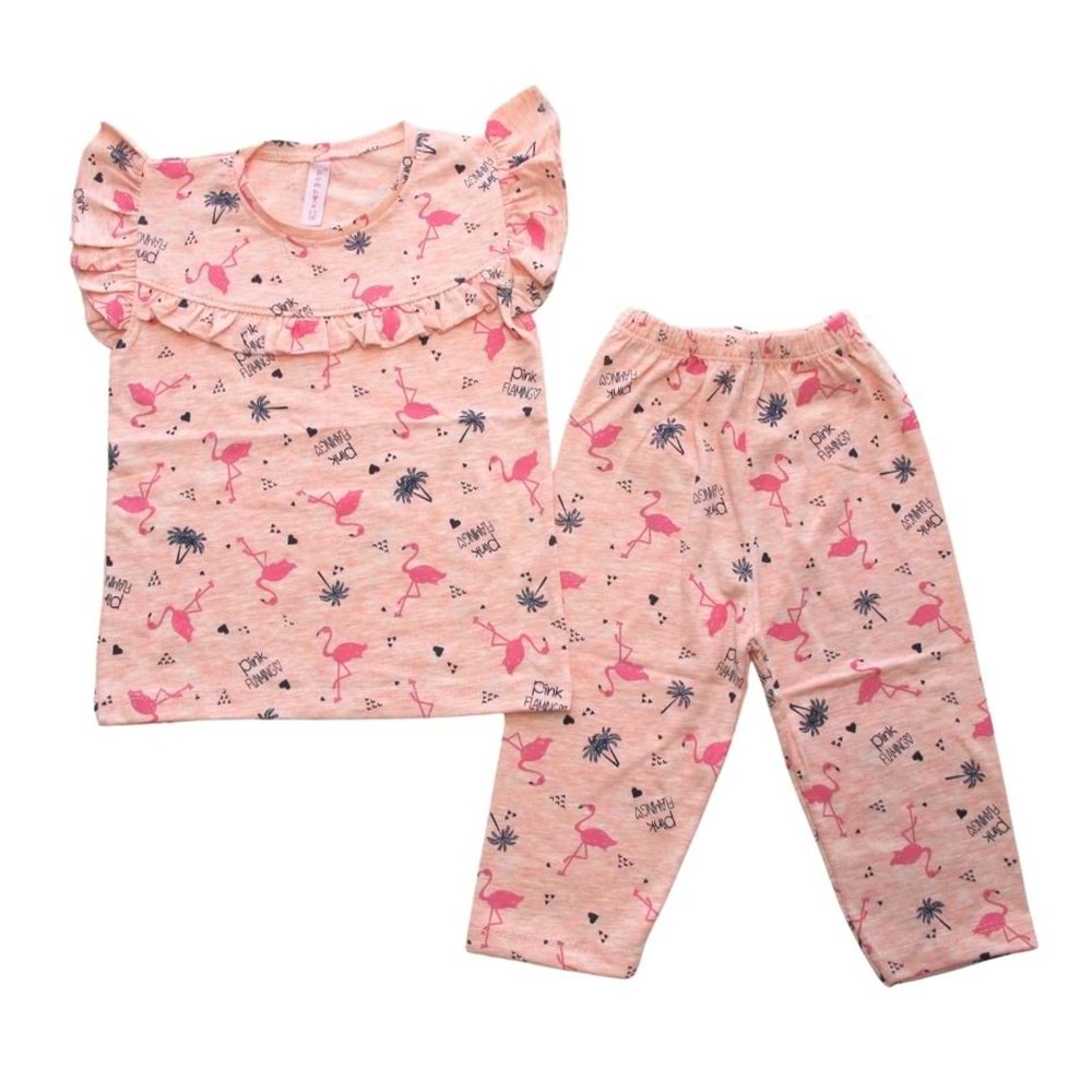 Pembix 3-7 Yaş Taytlı Penye Takım Flamingo - PEMBE