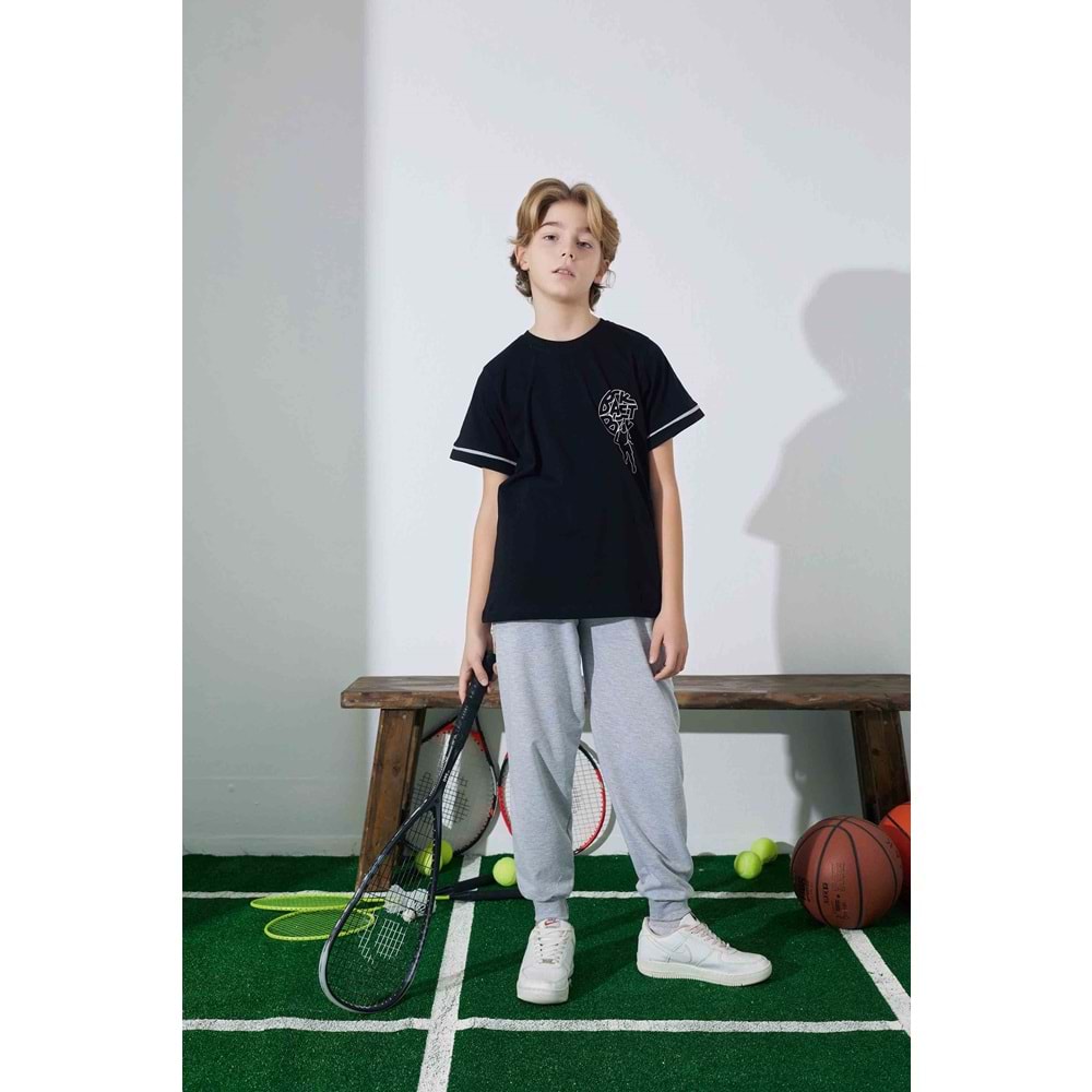 Tarık 6-11 Yaş Erkek Çocuk Pijama Basket 3944210 - SİYAH