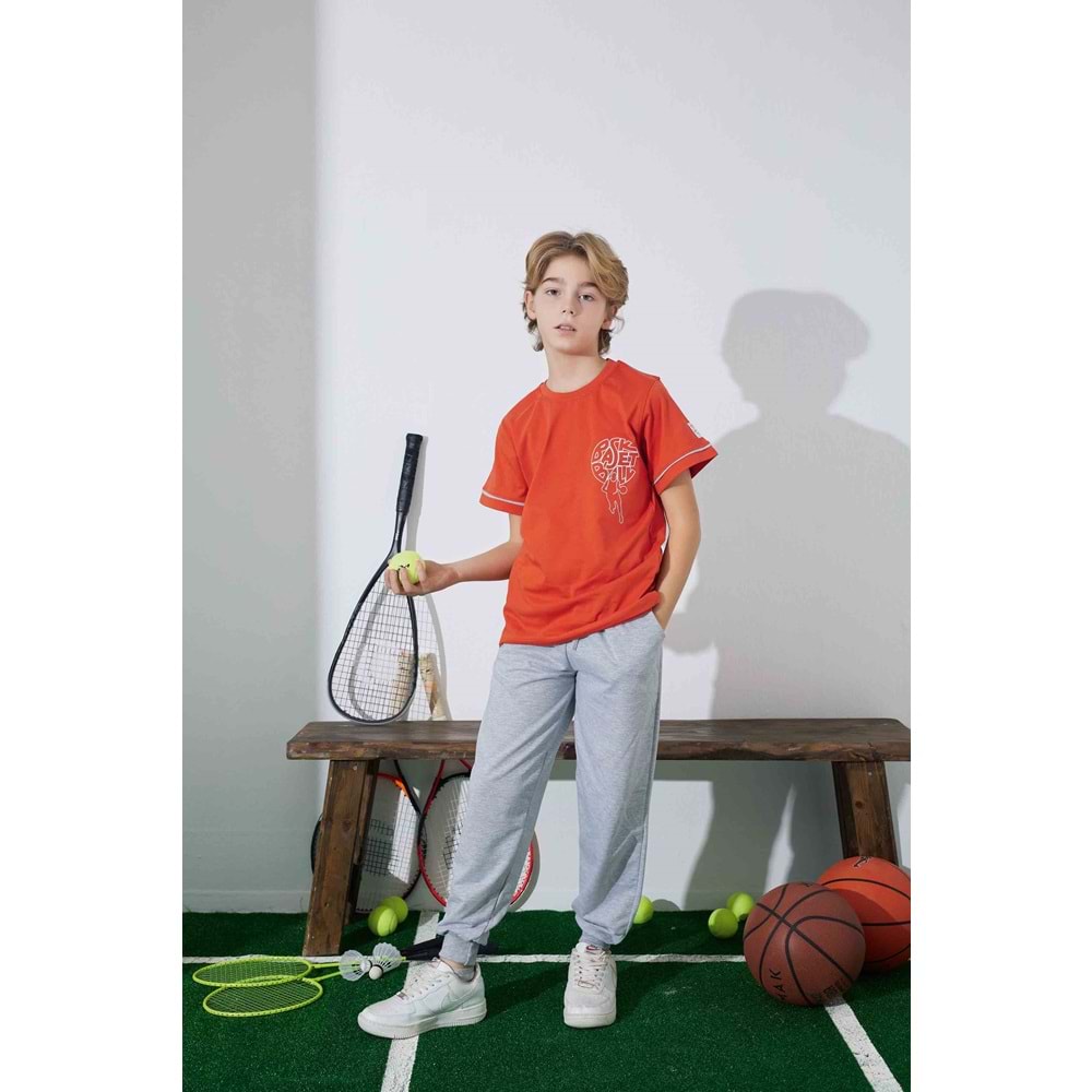 Tarık 6-11 Yaş Erkek Çocuk Pijama Basket 3944210 - TURUNCU