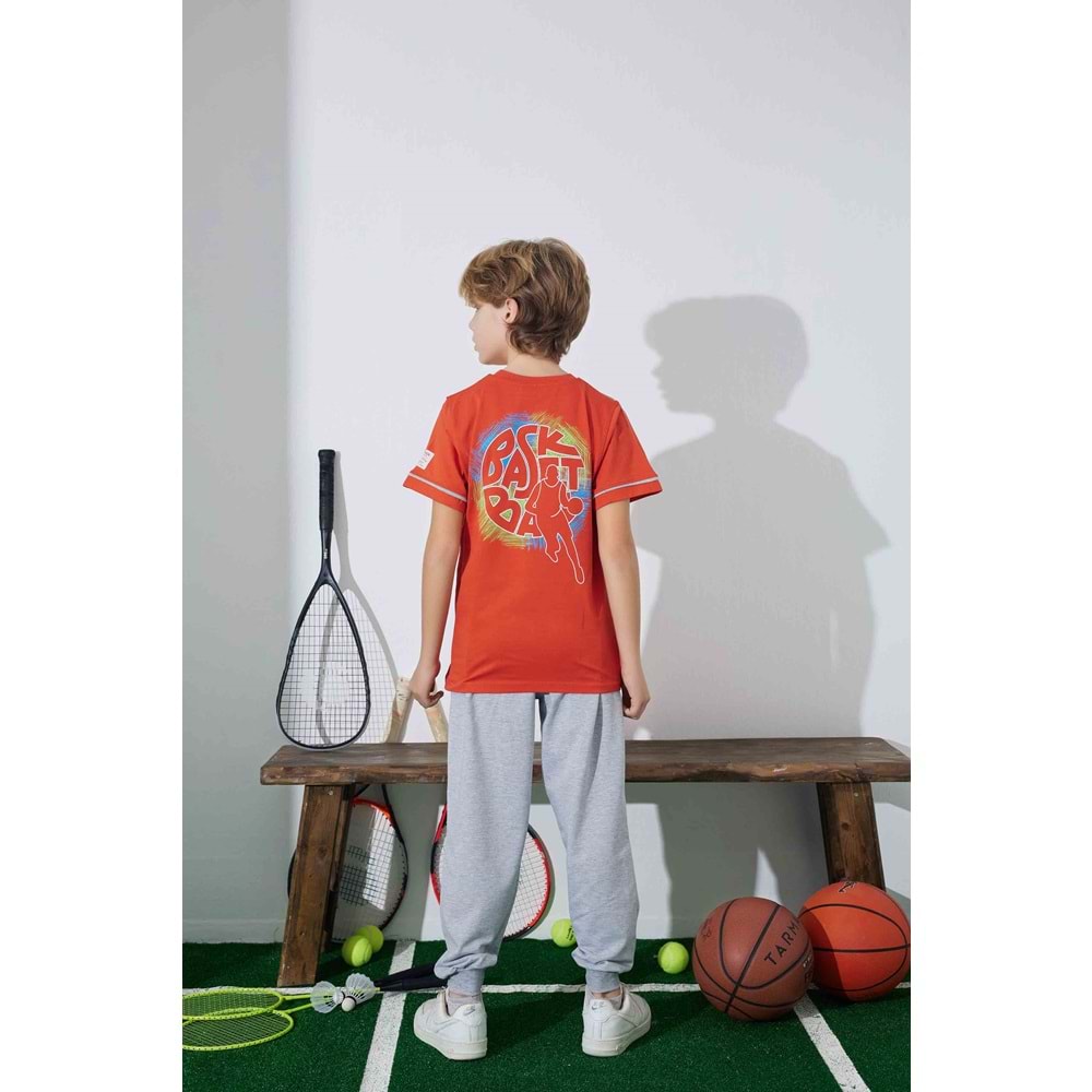 Tarık 6-11 Yaş Erkek Çocuk Pijama Basket 3944210 - TURUNCU