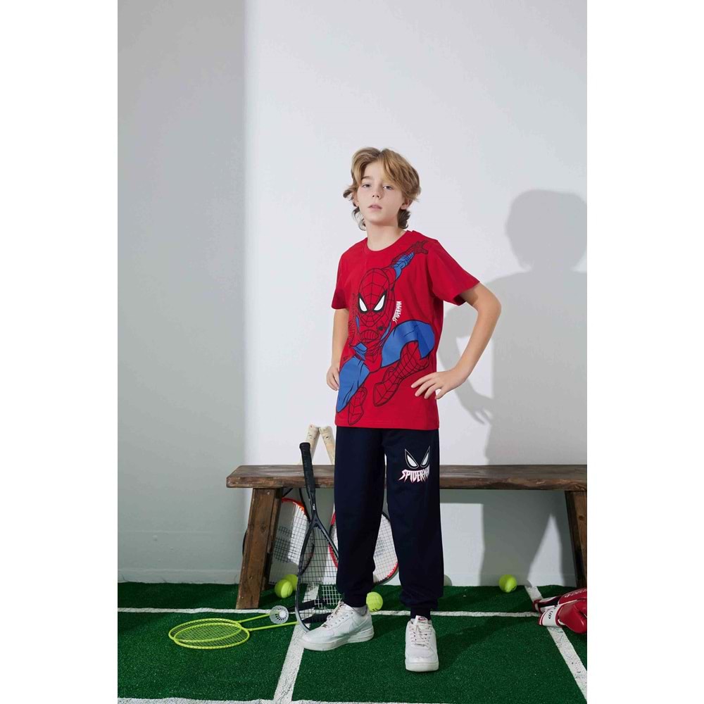 Tarık 6-11 Yaş Erkek Çocuk Pijama Takım Örümcek 3977210 - KIRMIZI
