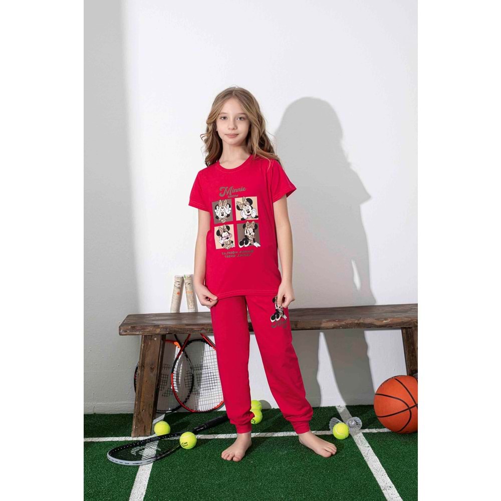 Tarık 6-11 Yaş Kız Çocuk Pijama Takımı 3008210 - KIRMIZI