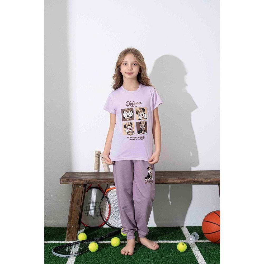 Tarık 6-11 Yaş Kız Çocuk Pijama Takımı 3008210 - LİLA