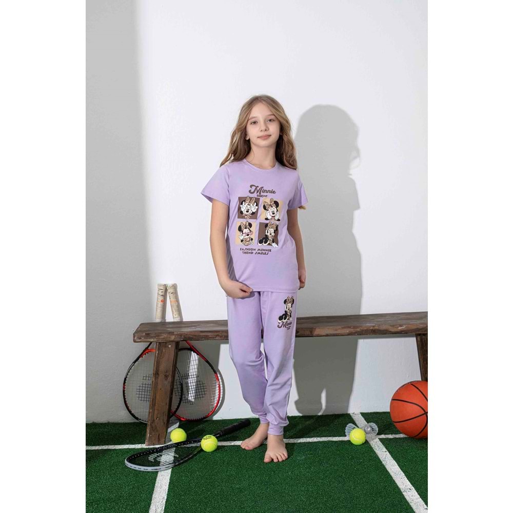 Tarık 6-11 Yaş Kız Çocuk Pijama Takımı 3008210 - MOR