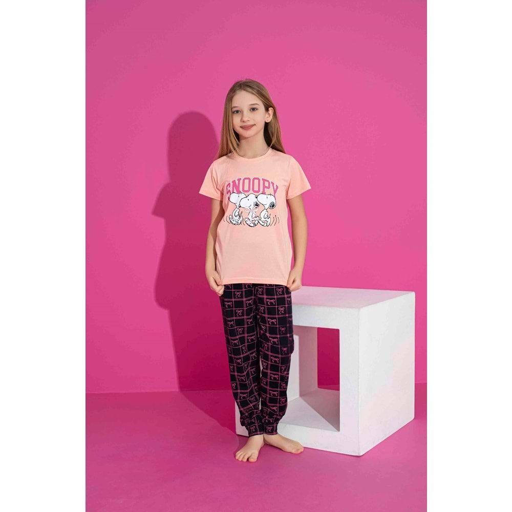 Tarık 2-6 Yaş Kız Çocuk Snopy Pijama Takımı 3063185 - NAR ÇİÇEĞİ