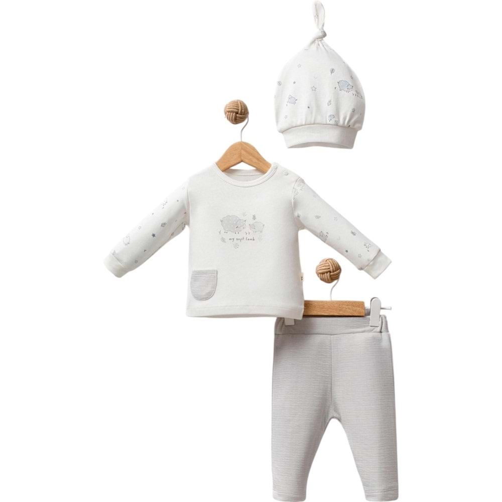 3/18 Ay Kuzu Bebek 2li Takım-2702203 - GRİ