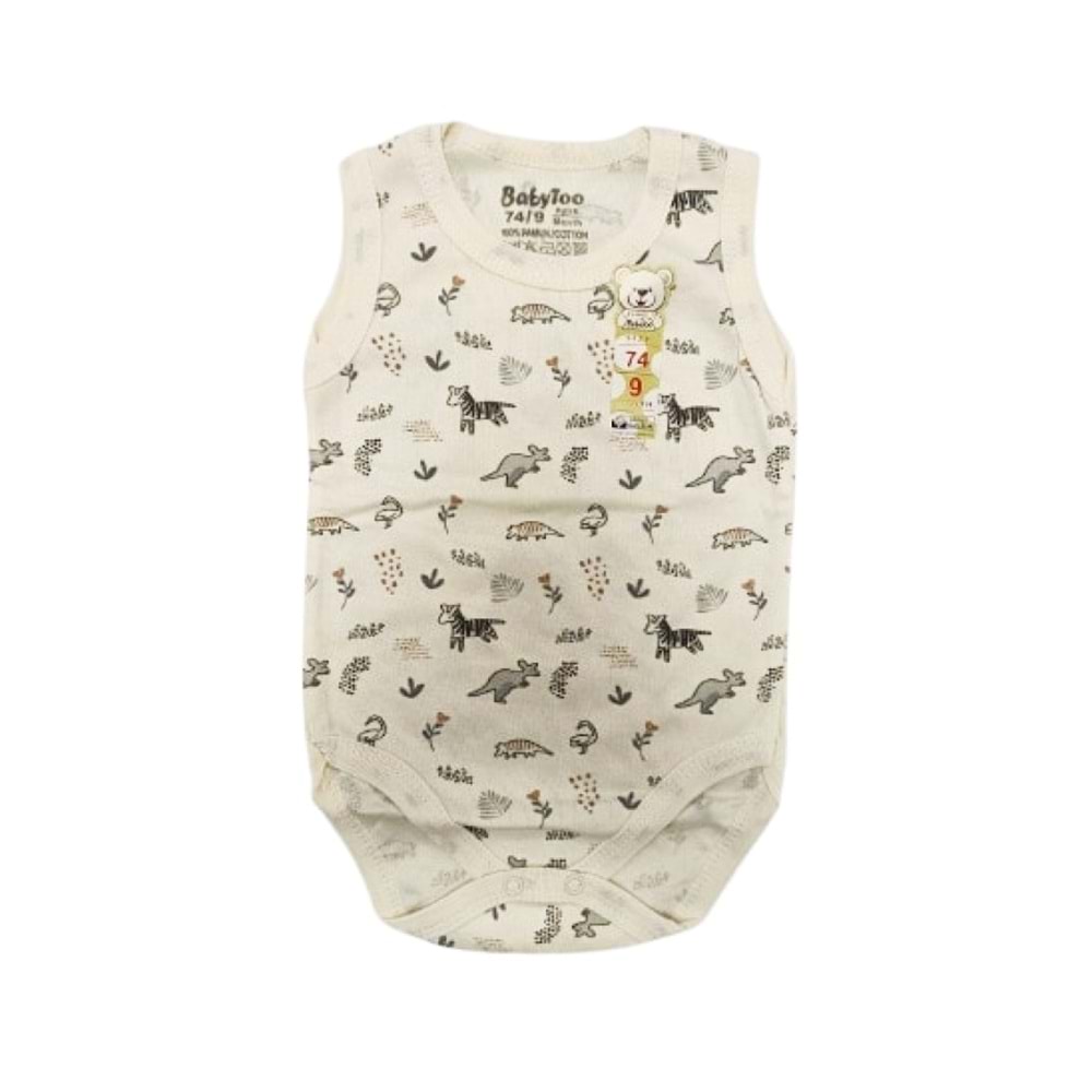 Babytoo 0-9 Ay Bebek Askılı Çıtçıtlı Badi Desenli-7078046