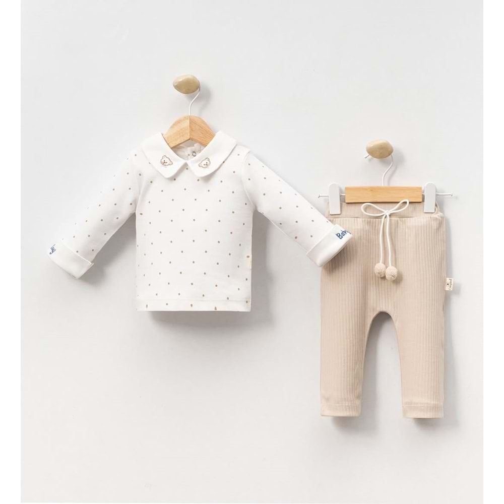 Cayzen 3-12 Ay Erkek Puanlı İkili Takım-6002230 - KREM