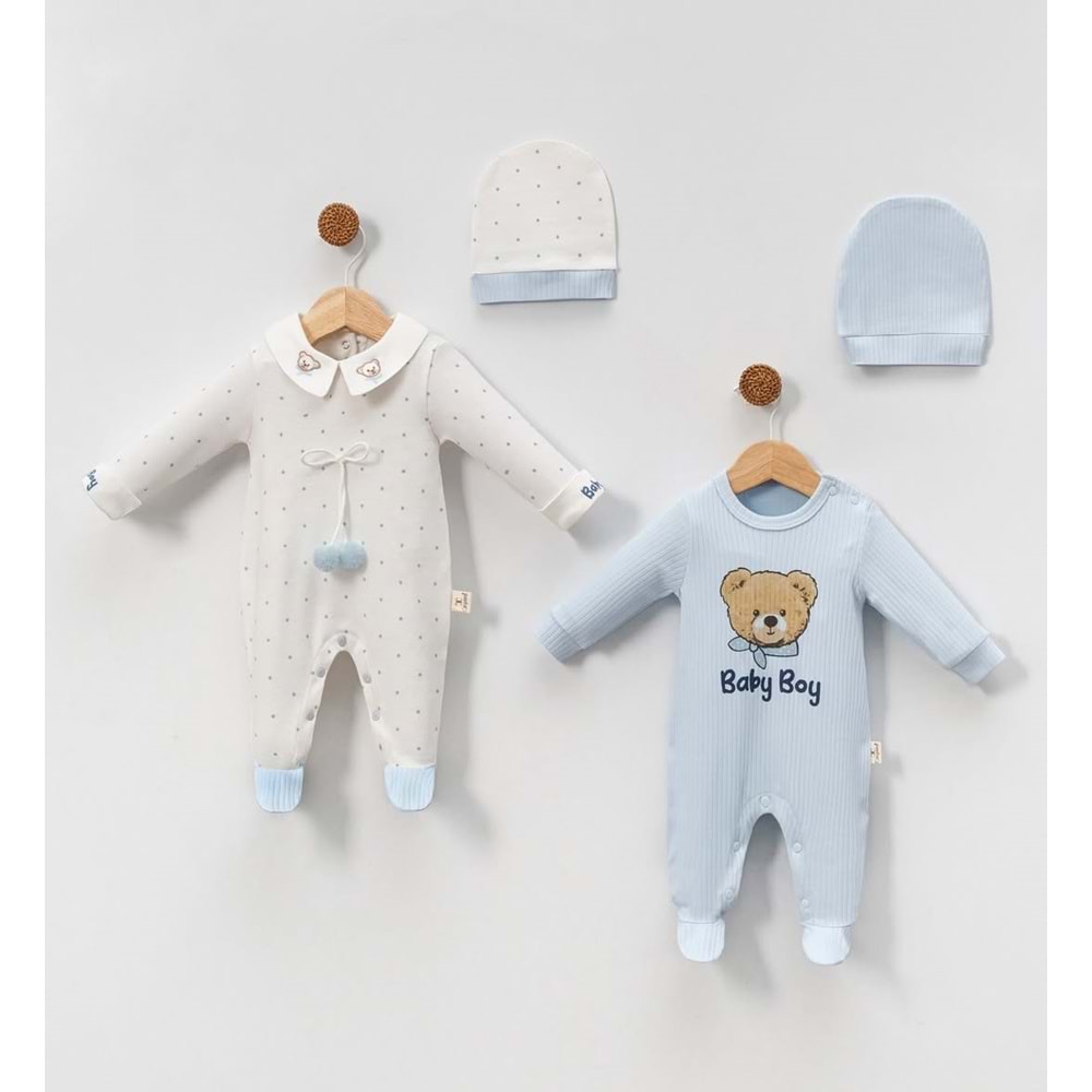 Cayzen Baby Boy 2li Erkek Tulum-1097404 - MAVİ