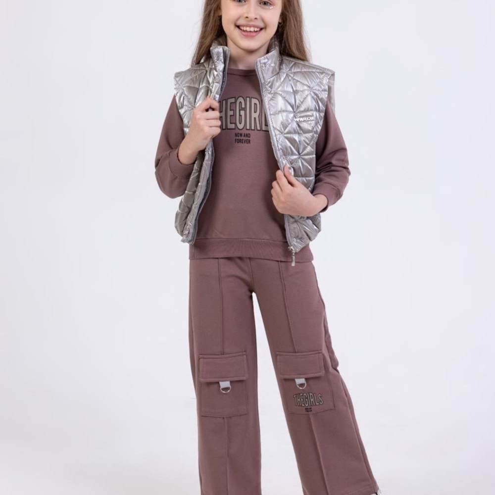 Yavrucak The Girls Yelekli Kız 5/8 Yaş 3lü Takım-6054599 - GRİ