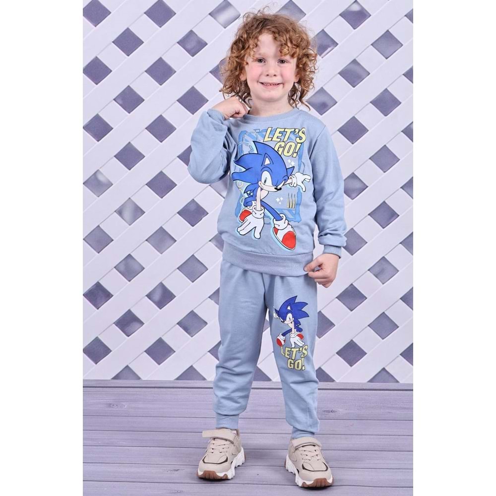 3-10 Yaş Erkek Sonic Eşofman Takım- 8127245 - MAVİ