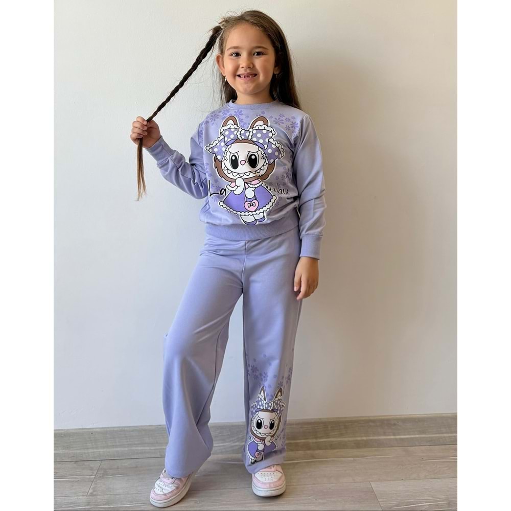 3-10 Yaş Labubu Kız Eşofman Takım- 8186245 - MOR