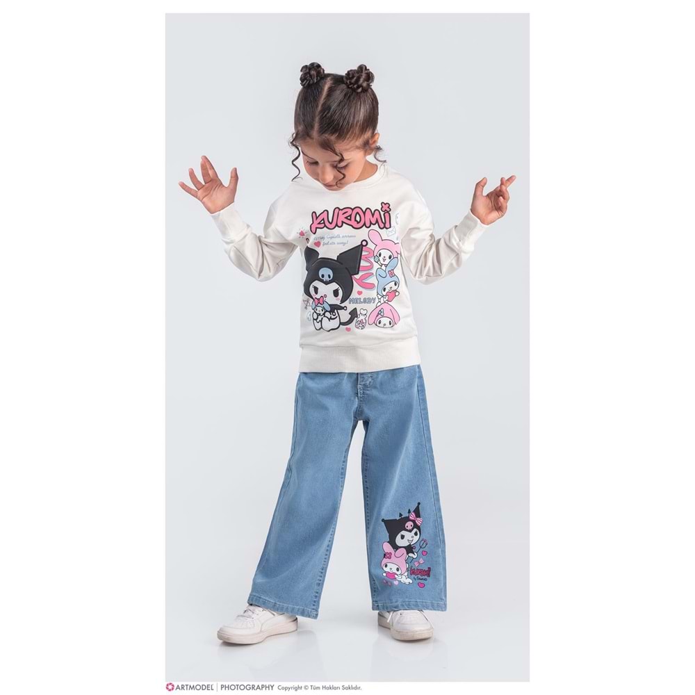 3-10 Yaş Kuromi Kız İkili Takım- 8223370 - BEYAZ