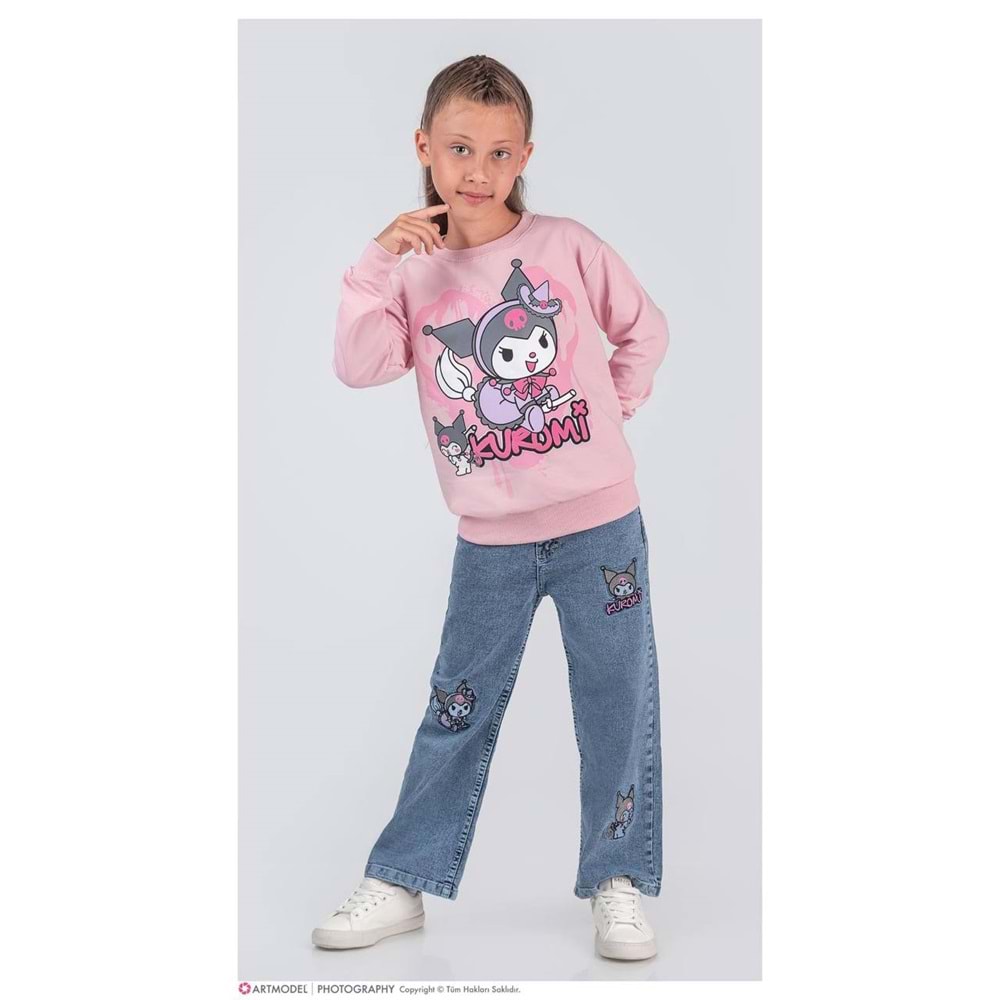 3-10 Yaş Kuromi Kız İkili Takım- 8224370 - AÇIK PEMBE