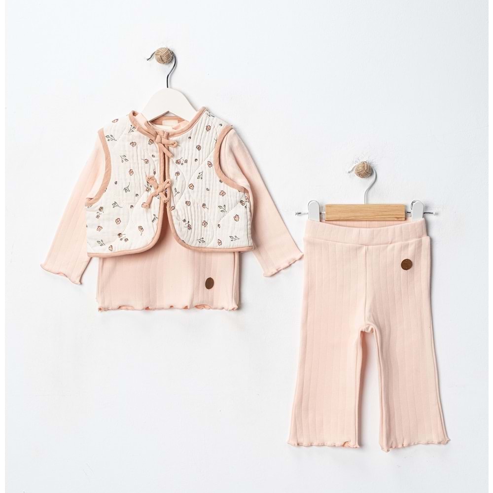 Via Girls Üçlü Yelekli Takım-9728320 - SOFT MERCAN