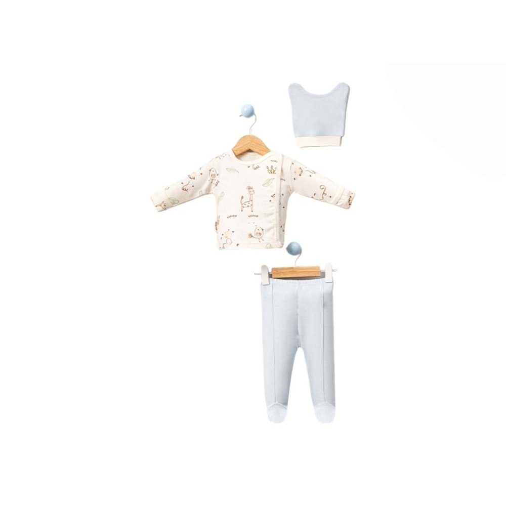 Babycan 9350 Dijital Maymun Üçlü Yenidoğan Takım - AÇIK MAVİ