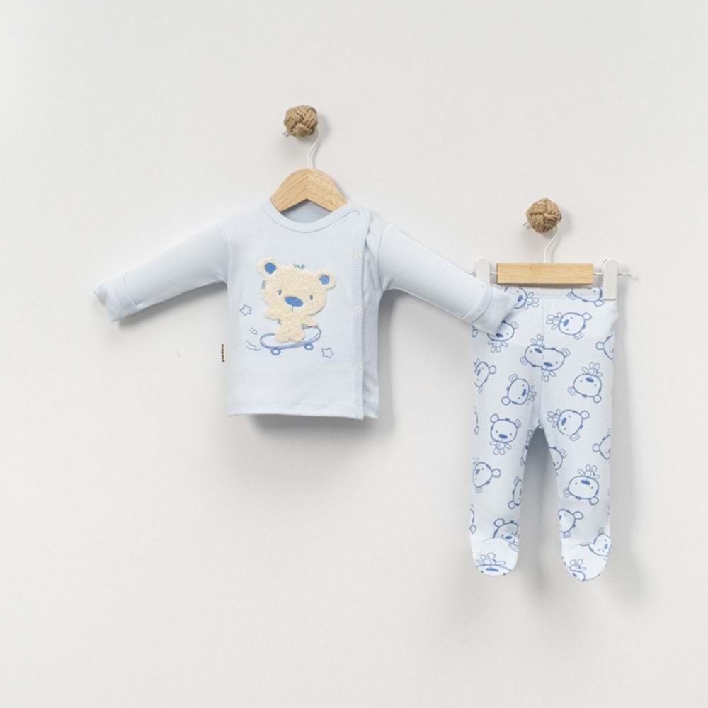 Babycan 9424 Kaykaycı Üçlü Yenidoğan Takım - MAVİ