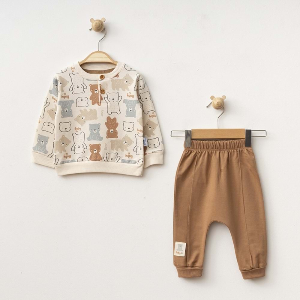 Baby Hi Erkek 9-18 Aylık Ayıcıklı İkili Takım-738175 - KAHVERENGİ
