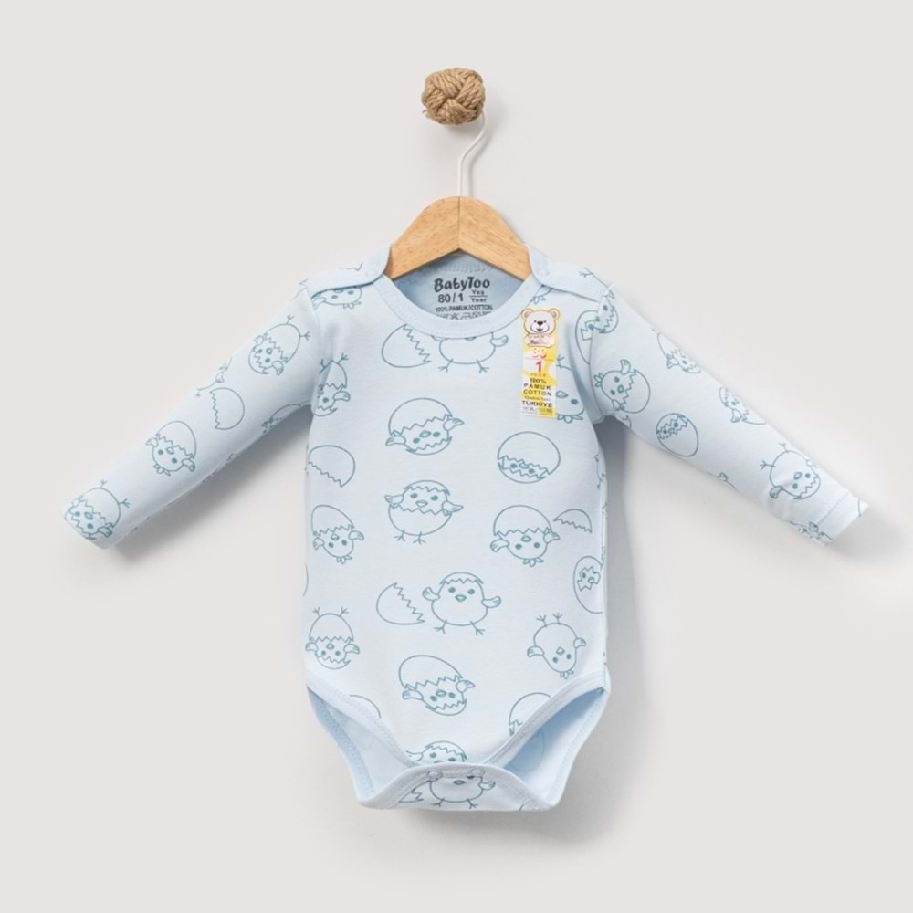 Babytoo 1-3 Yaş Bebek Uzun Kollu Çıtçıtlı Badi Yeni Civciv-70831160 - MAVİ