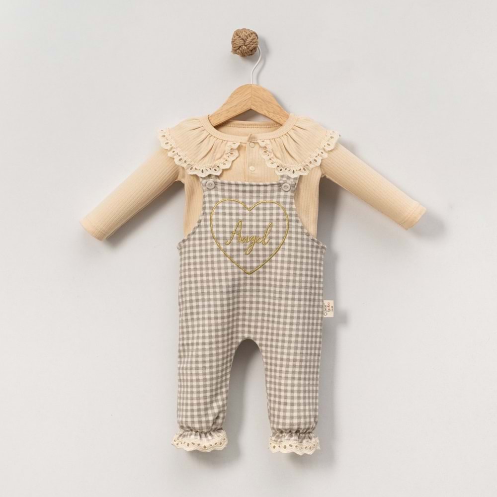 Çakar Bebe 3-12 Aylık Pitikare Kız Slopet Tulum-8029200 - KAHVERENGİ