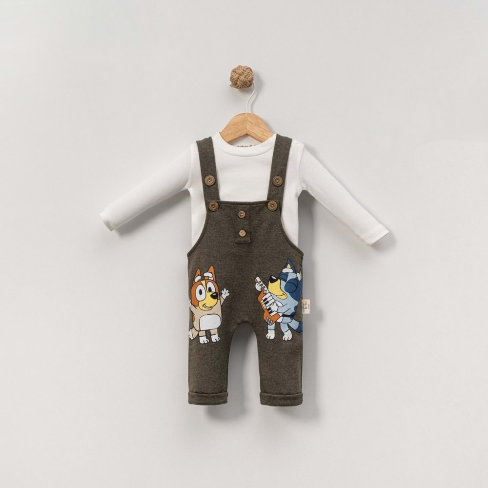 Çakar Bebe 3-12 Aylık Bluekey Erkek Slopet Tulum-7020160 - HAKİ YEŞİL