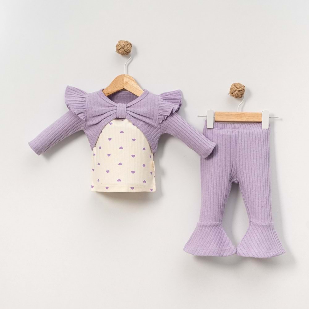 Çakar Bebe 6-18 Aylık Boleralı Kız 2 li Takım -8034155 - LİLA