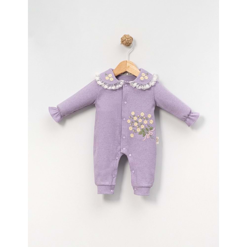 Çakar Bebe 3-12 Aylık Çıtır Nakışlı Tulum -8027140 - LİLA