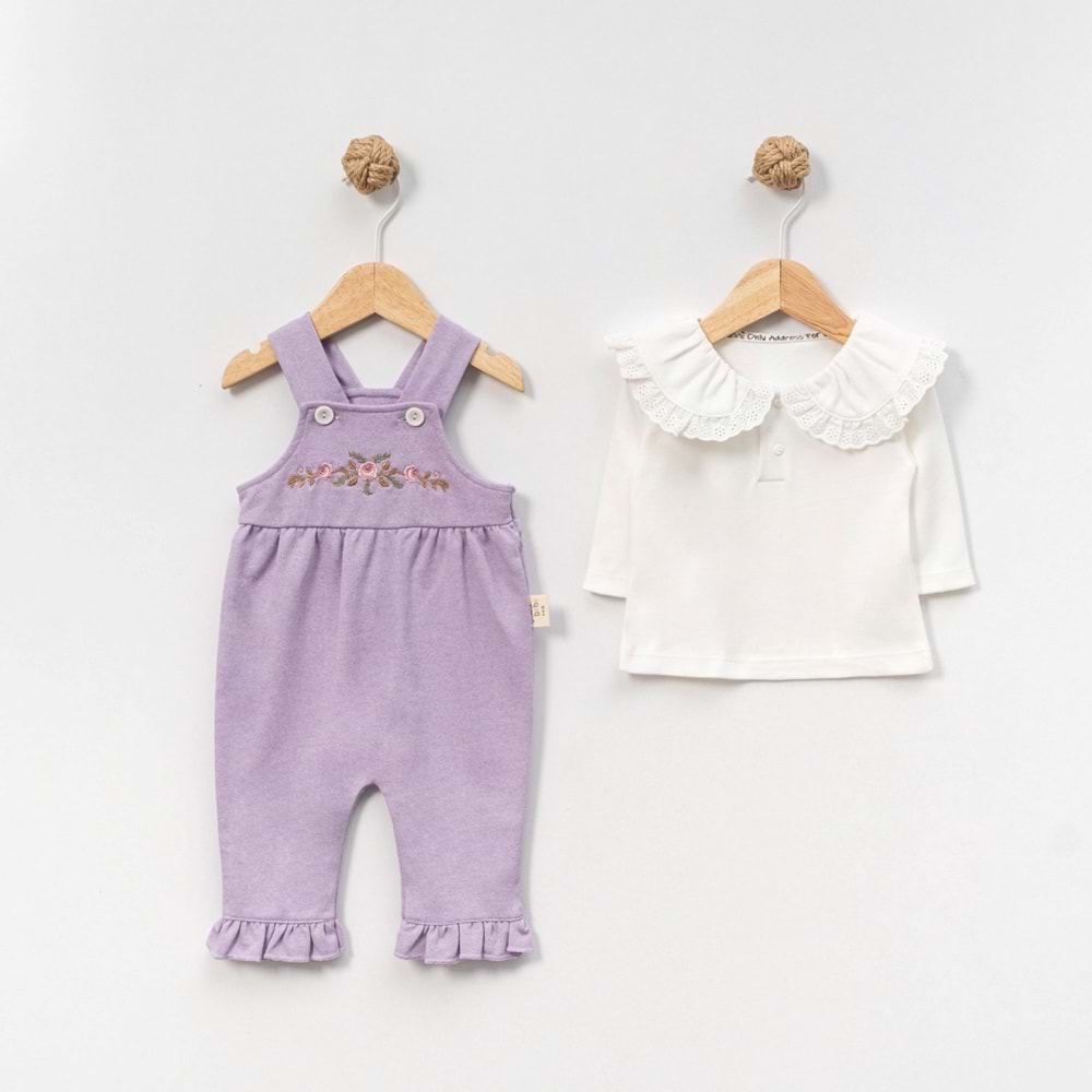 Çakar Bebe Güllü Nakışlı Slopet -8037200 - LİLA