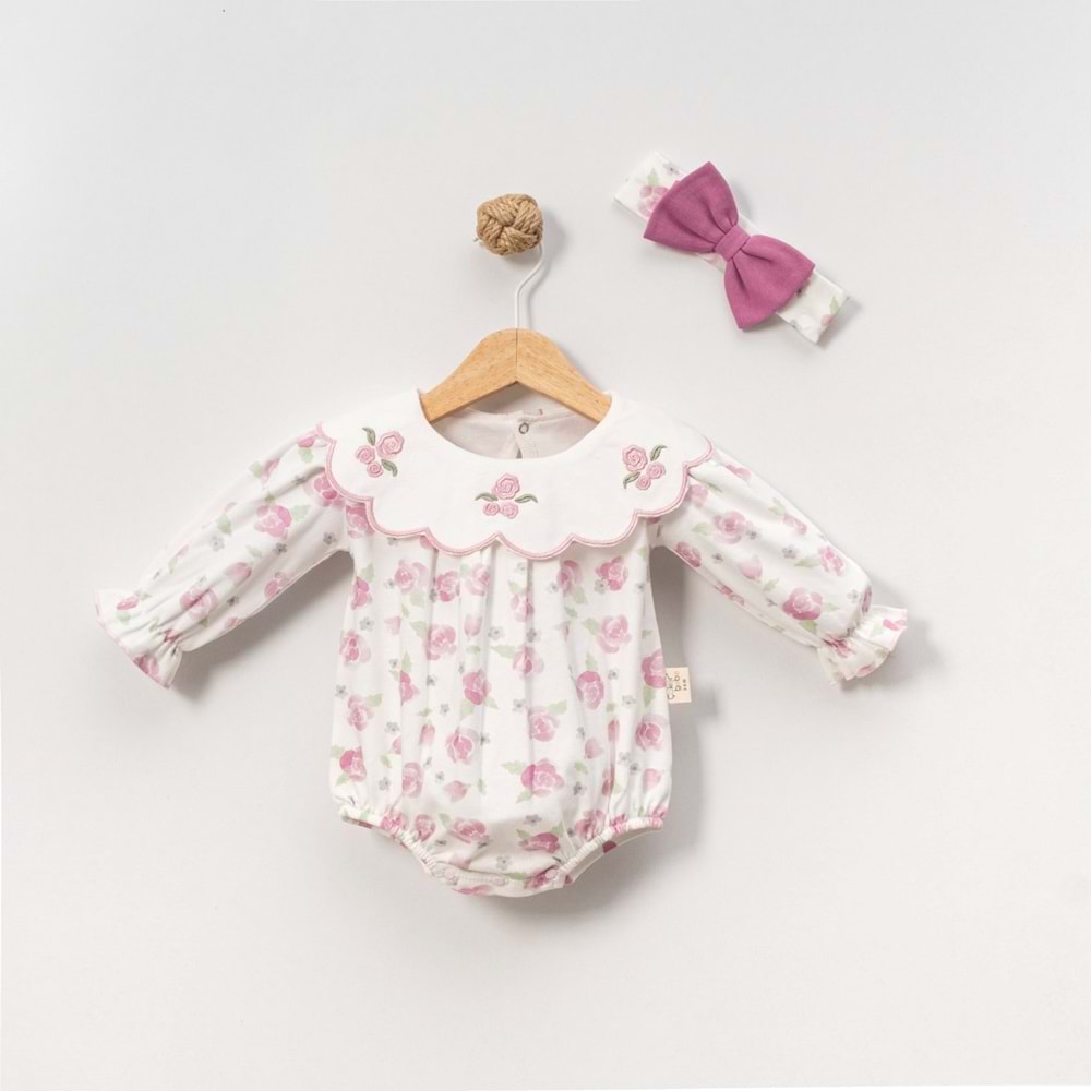 Çakar Geniş Yakalı Romper -8030168 - GÜL KURUSU