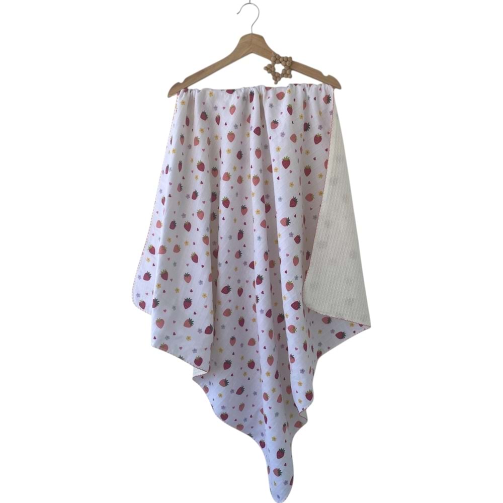 MİNİK ÇİLEK PİKELİ MÜSLİN BATTANİYE-433118220