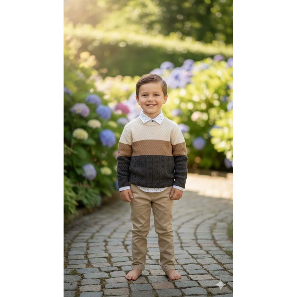 Nowa Erkek Çocuk 3 lü Süveterli Takım 6-18 Aylık-2523536 - GRİ