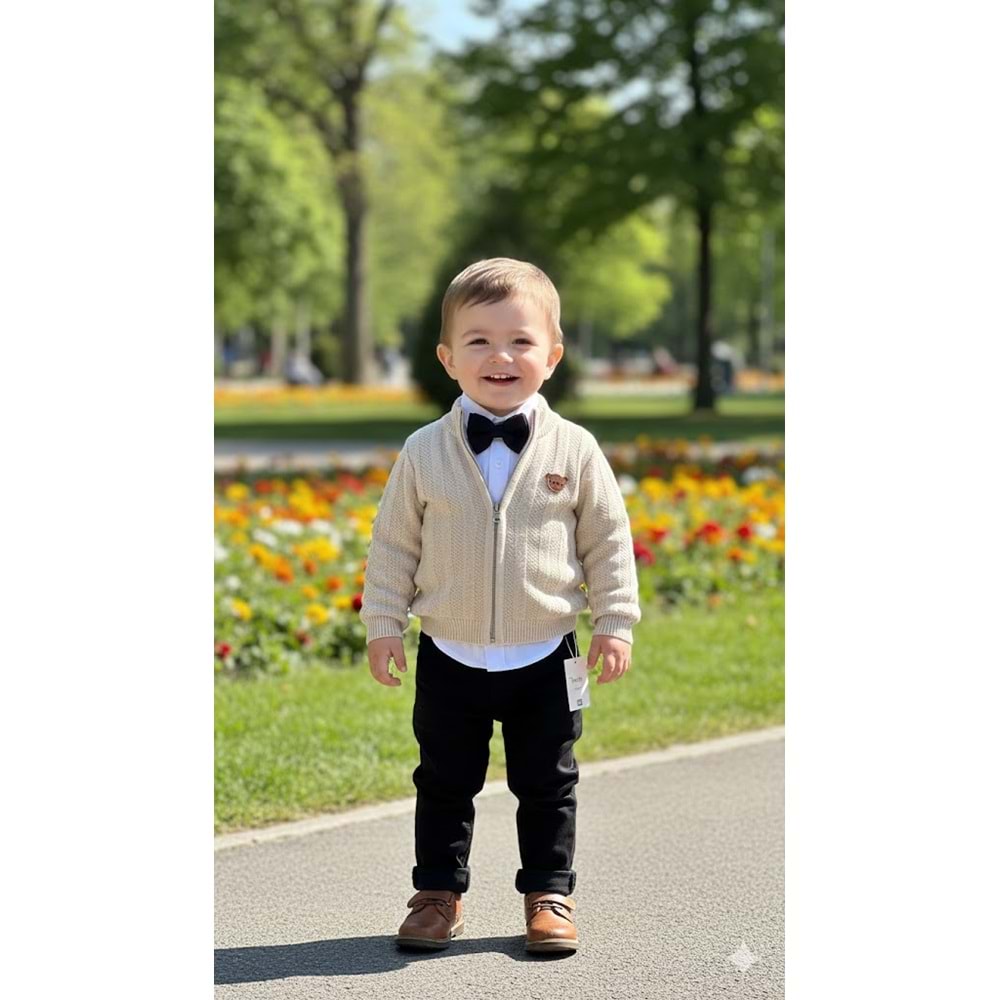 Nowa Erkek Trikolu Üçlü Takım 6-18 Aylık-2528536 - BEJ