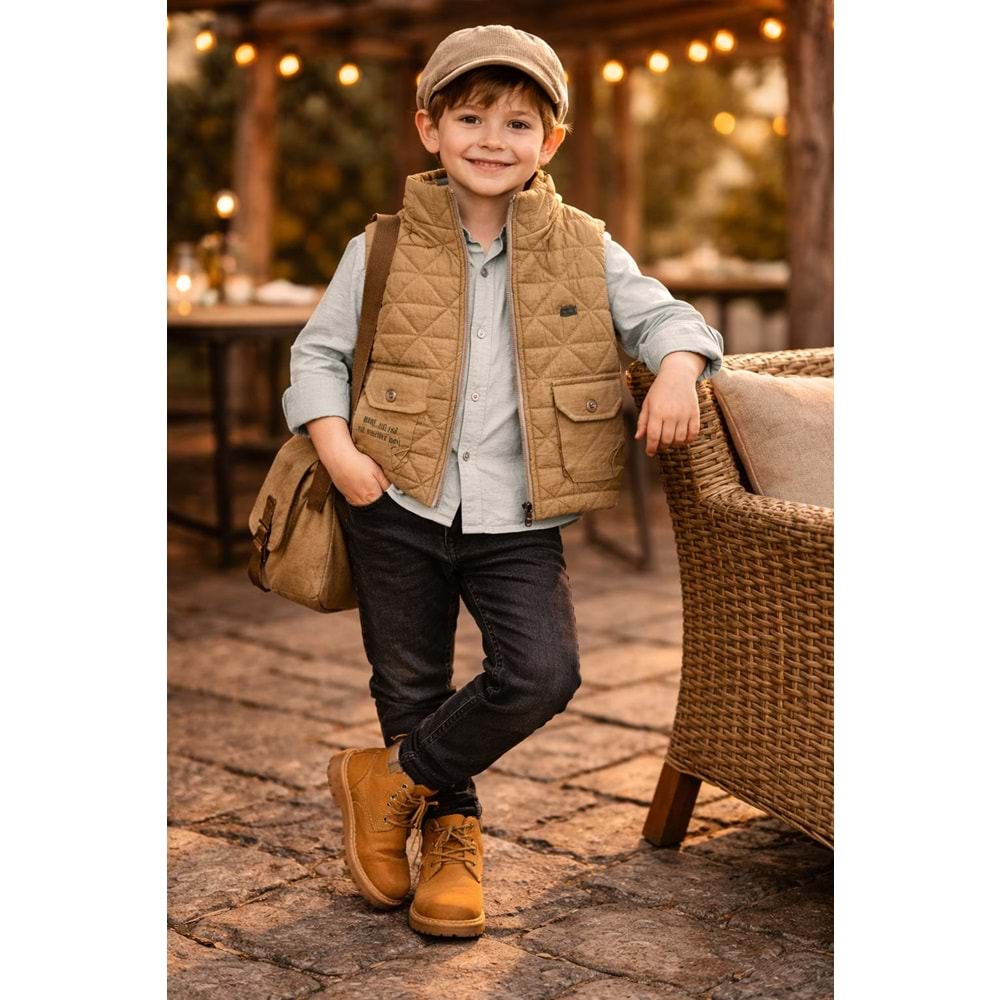 Yavrucak Yelekli Mevsimlik 4 Lü Takım 1-4 Yaş-3821690 - AÇIK KAHVE