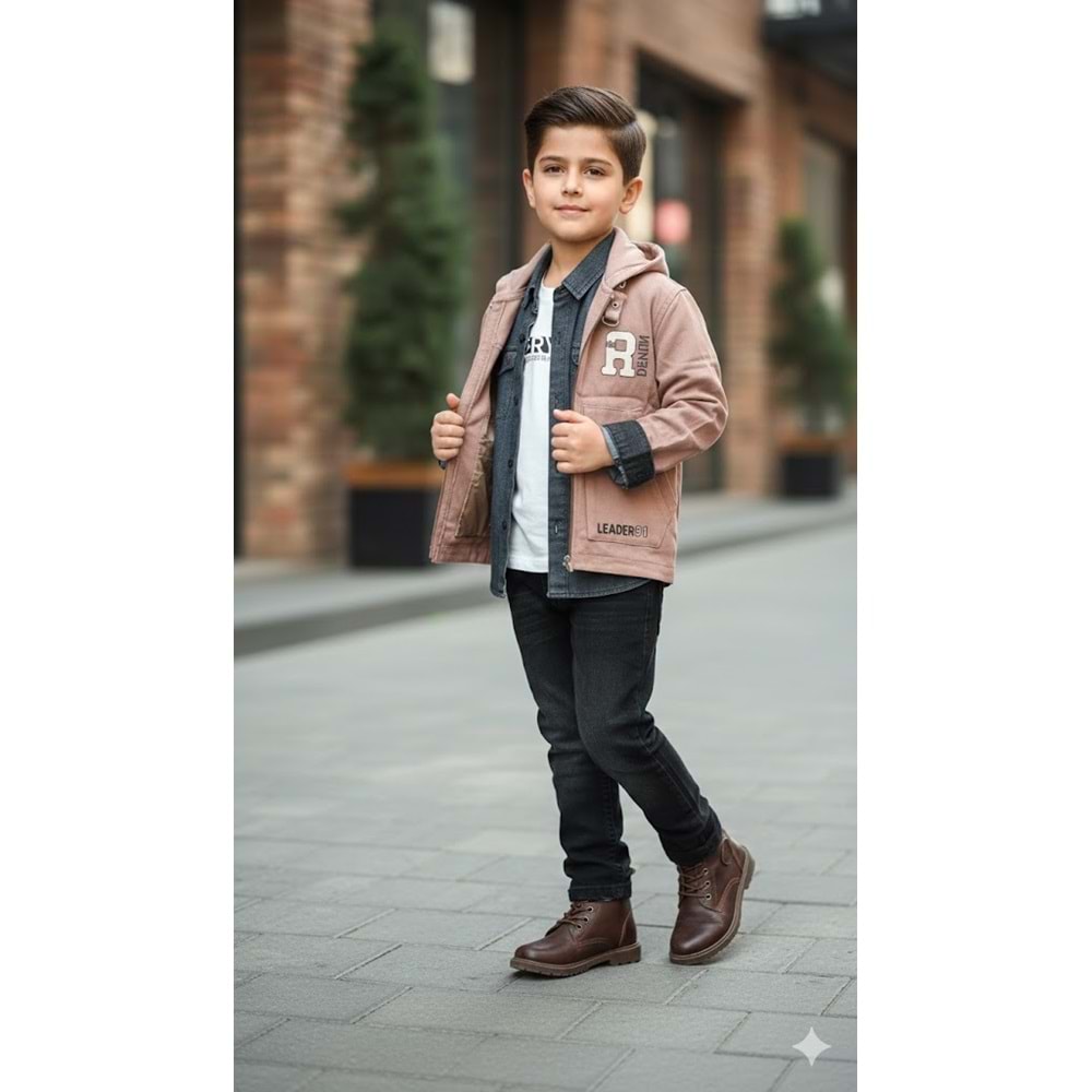 Yavrucak Keten Ceketli Gömlekli Takım 5-8 Yaş-5804713 - AÇIK KAHVE