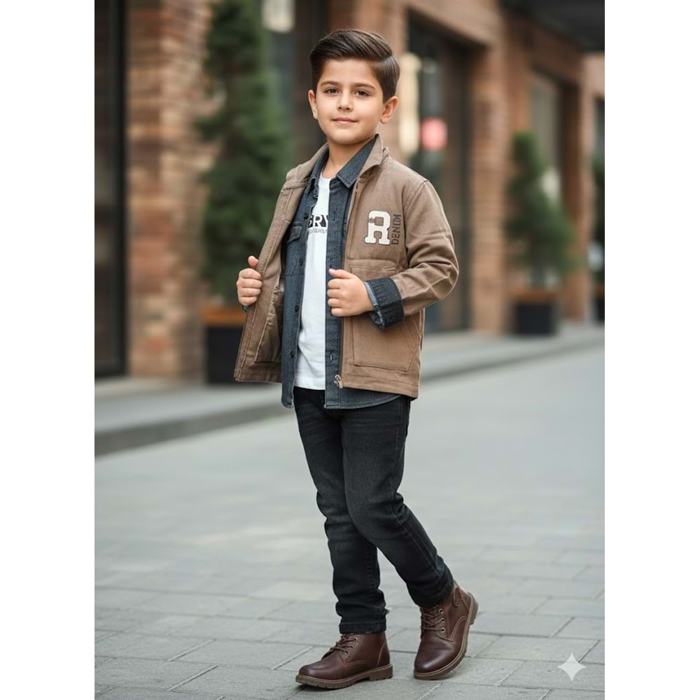 Yavrucak Keten Ceketli Gömlekli Takım 1-4 Yaş-3804635 - KAHVERENGİ