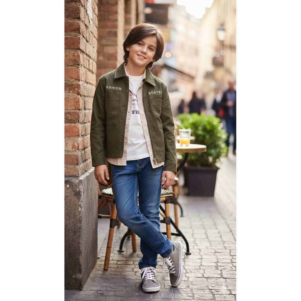 Yavrucak Keten Ceketli Gömlekli Takım 5-8 Yaş-2806726 - YEŞİL