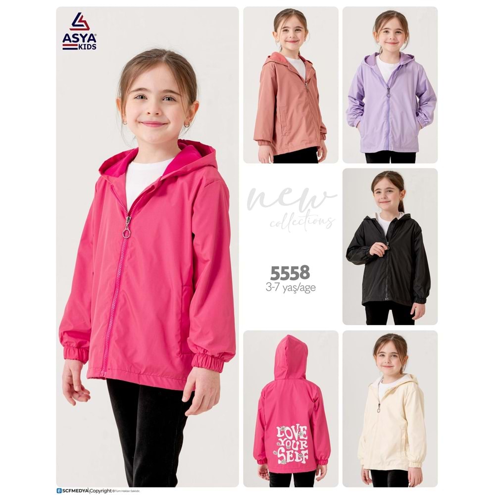 Asya Kids Kız Yağmurluk 3-7 Yaş-5558400 - SİYAH